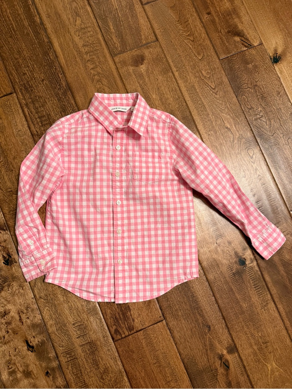 Janie and Jack Pink Gingham Button-Down Shirt
